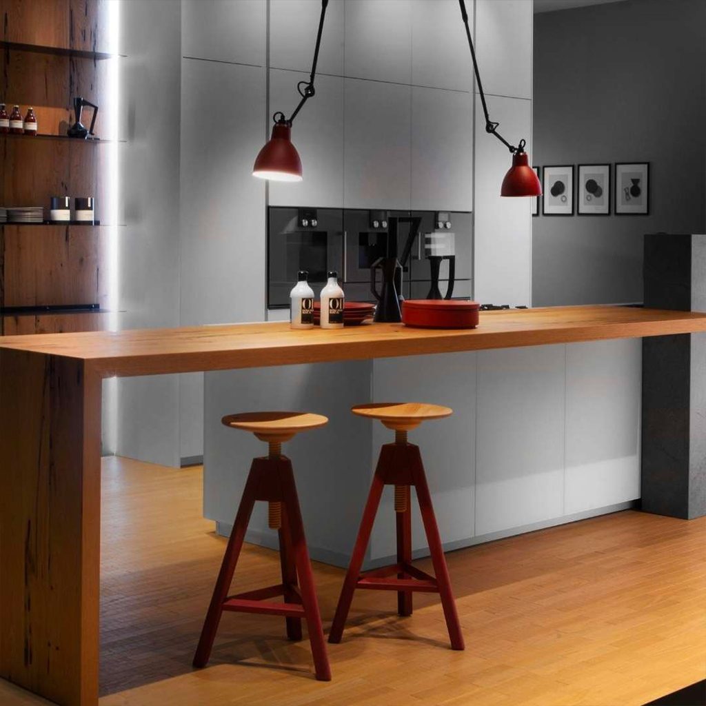 kitchen island with pendant lamp